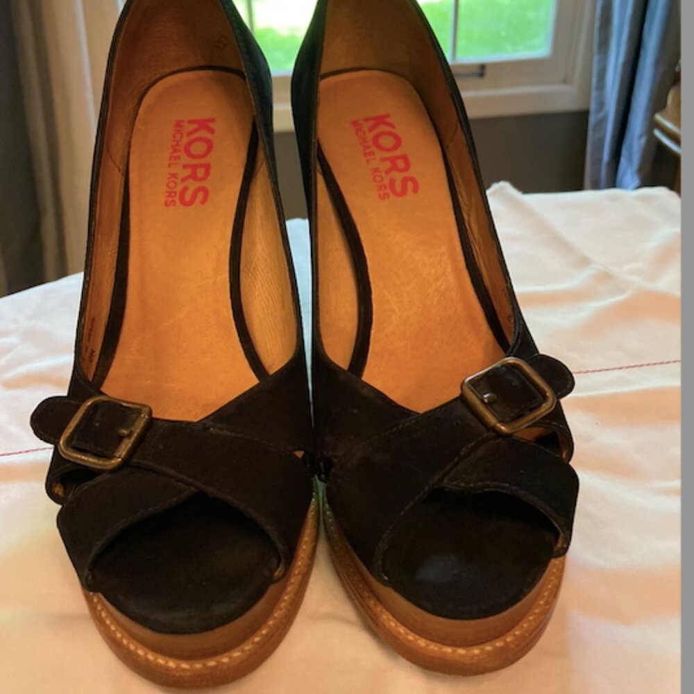Michael Kors black suede high heels